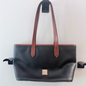 Dooney & Bourke Black and Tan Leather Tote